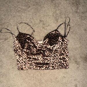 Leopard Print Spaghetti Strap Top